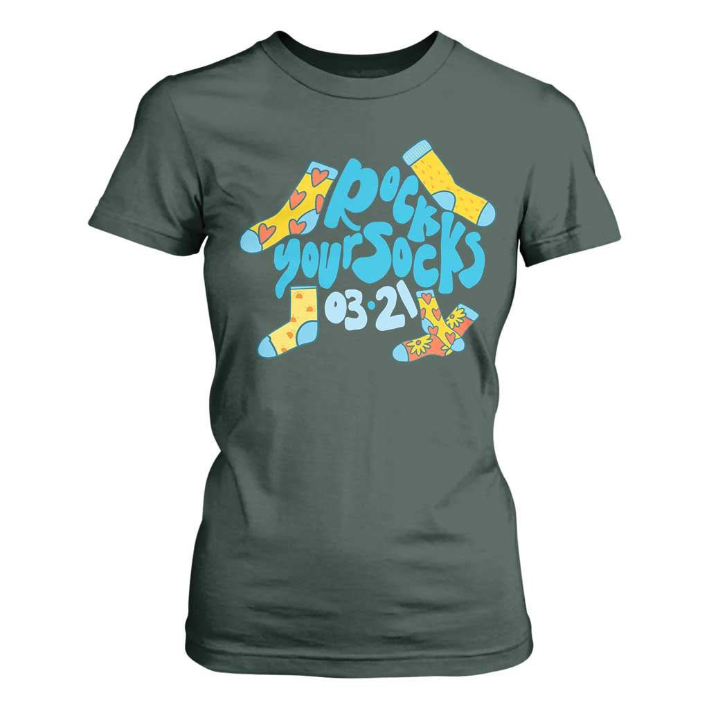 Rock Your Socks T Shirt For Women Down Syndrome Support March 21