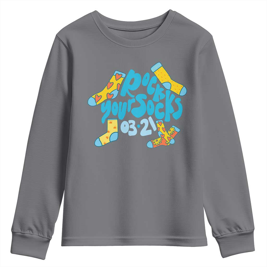 Rock Your Socks Youth Sweatshirt Down Syndrome Support March 21