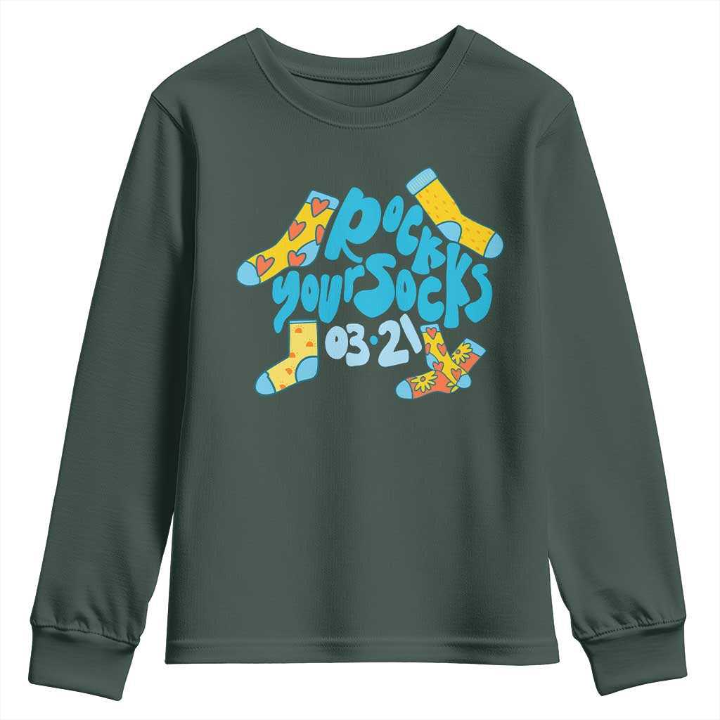 Rock Your Socks Youth Sweatshirt Down Syndrome Support March 21