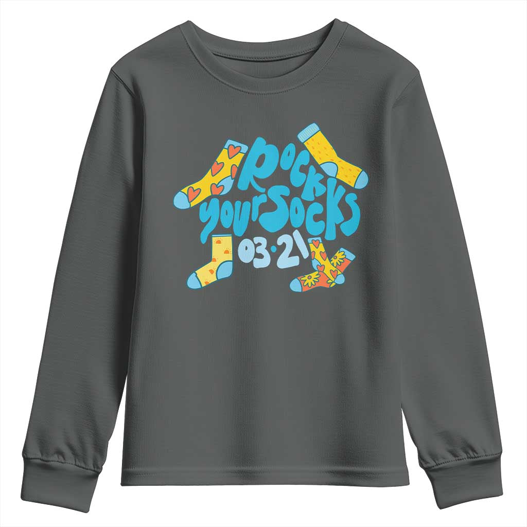 Rock Your Socks Youth Sweatshirt Down Syndrome Support March 21