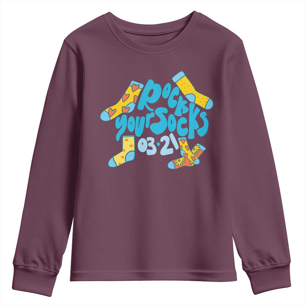 Rock Your Socks Youth Sweatshirt Down Syndrome Support March 21