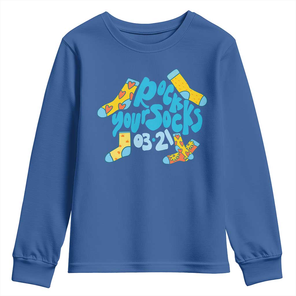 Rock Your Socks Youth Sweatshirt Down Syndrome Support March 21