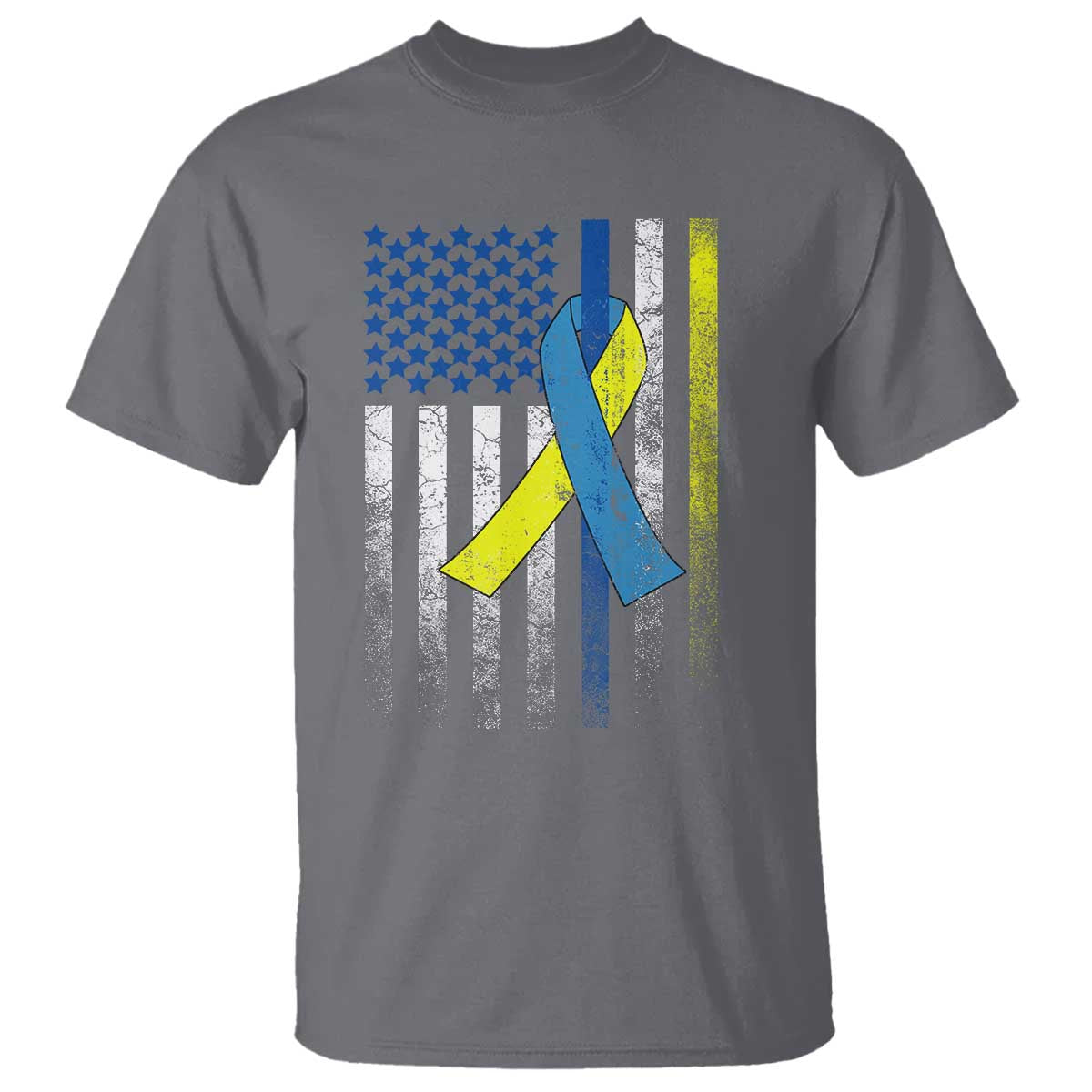 Down Syndrome Support Vintage American Flag T Shirt