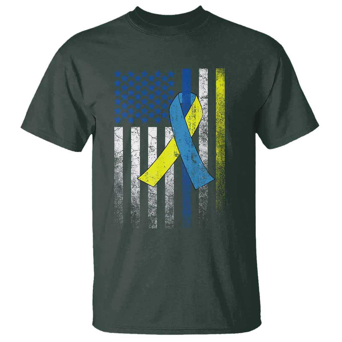 Down Syndrome Support Vintage American Flag T Shirt