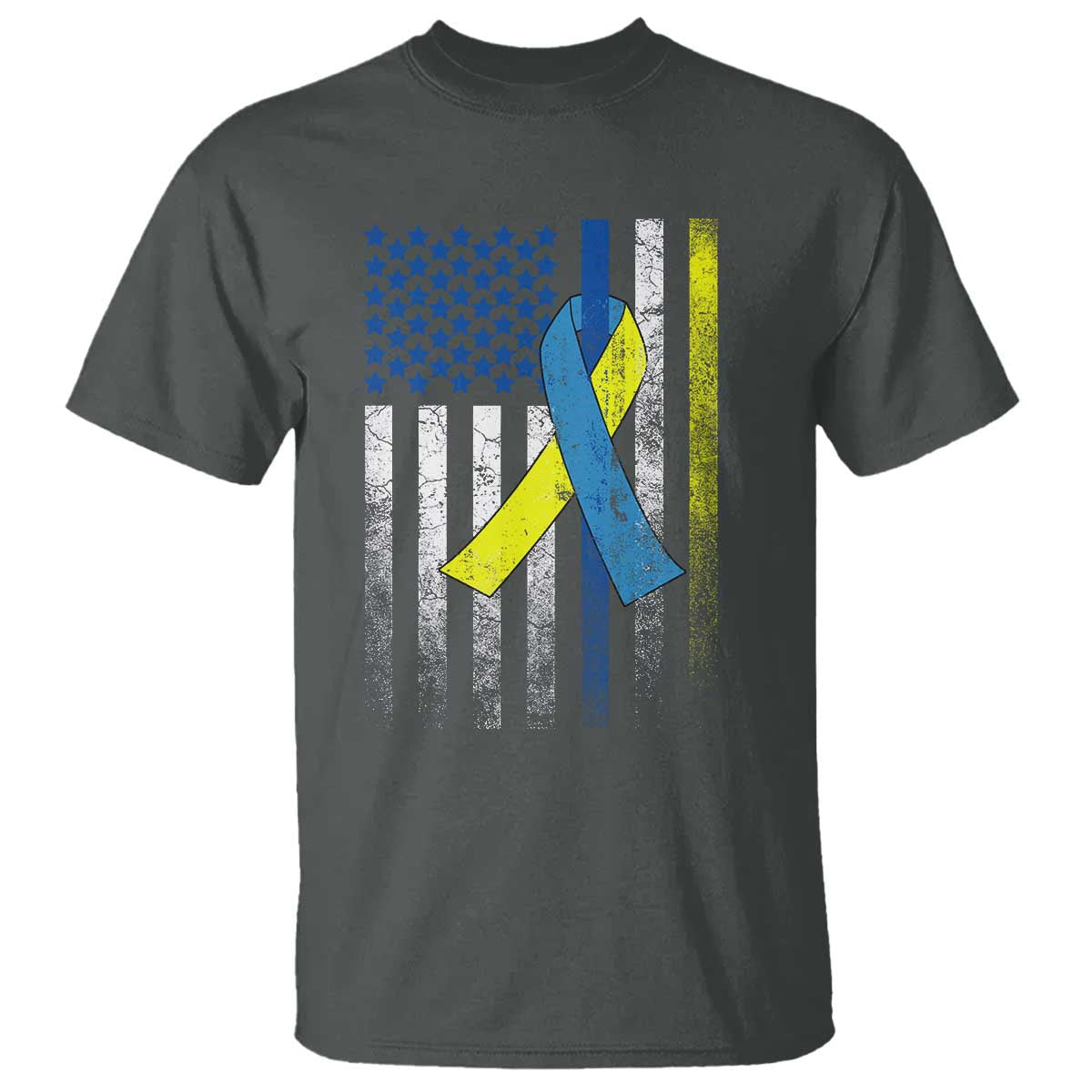 Down Syndrome Support Vintage American Flag T Shirt