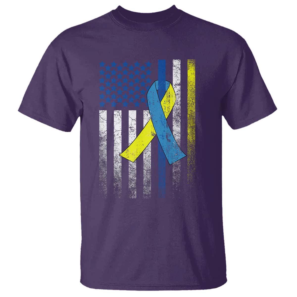 Down Syndrome Support Vintage American Flag T Shirt