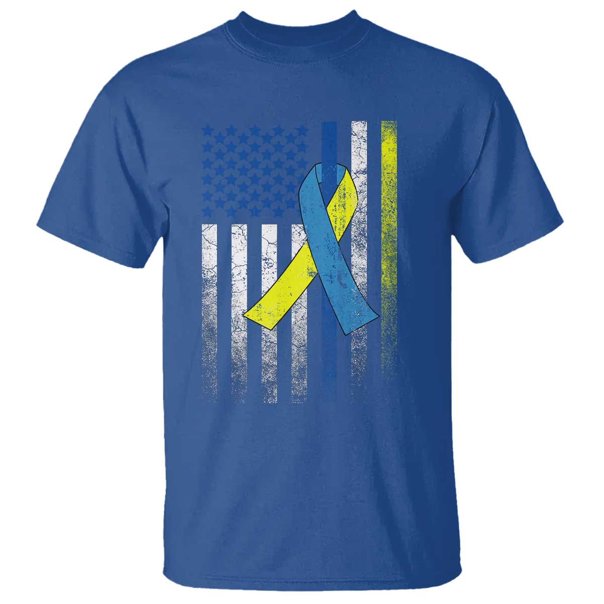 Down Syndrome Support Vintage American Flag T Shirt