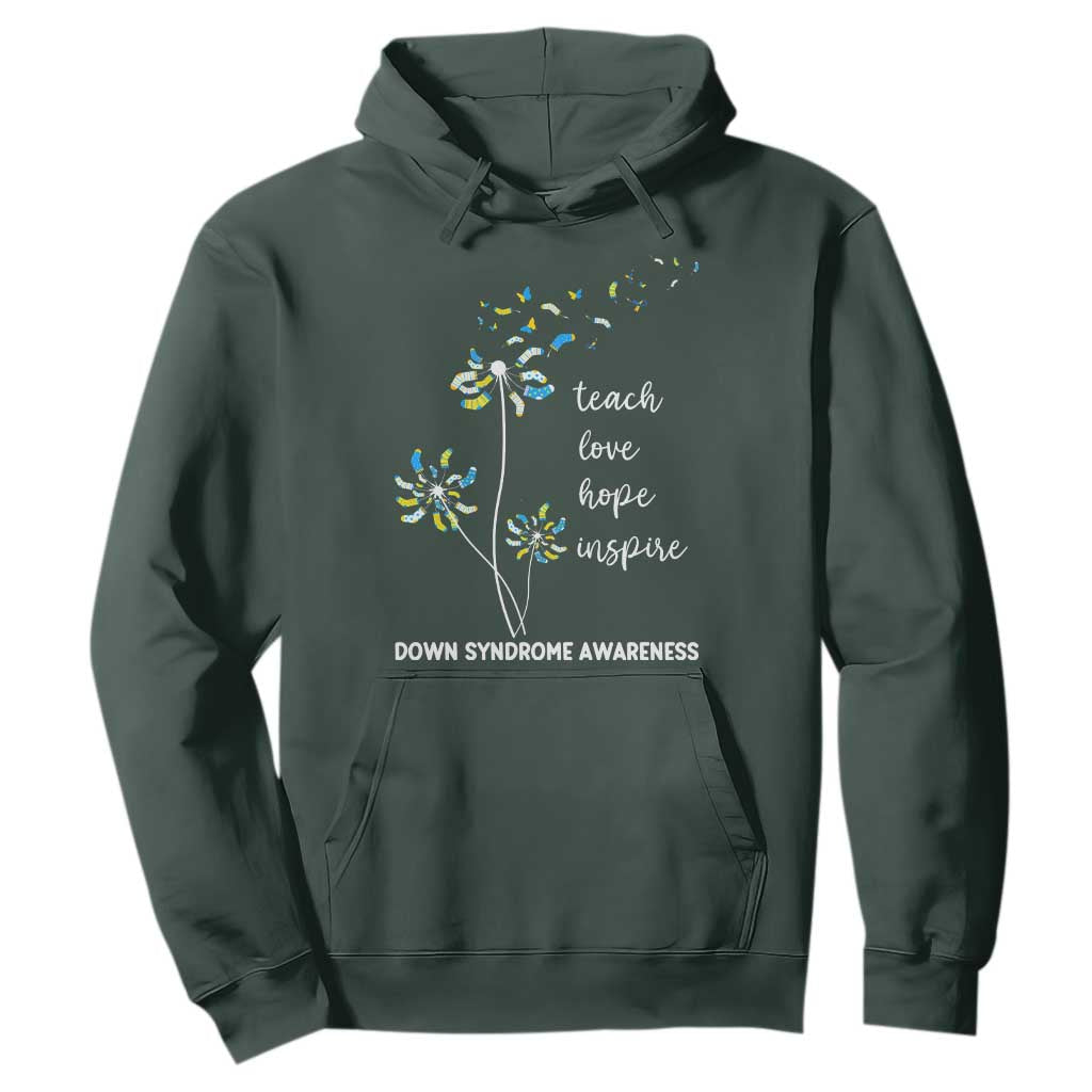 Down Syndrome Support Hoodie Teach Love Hope Inspire Socks Dandelion