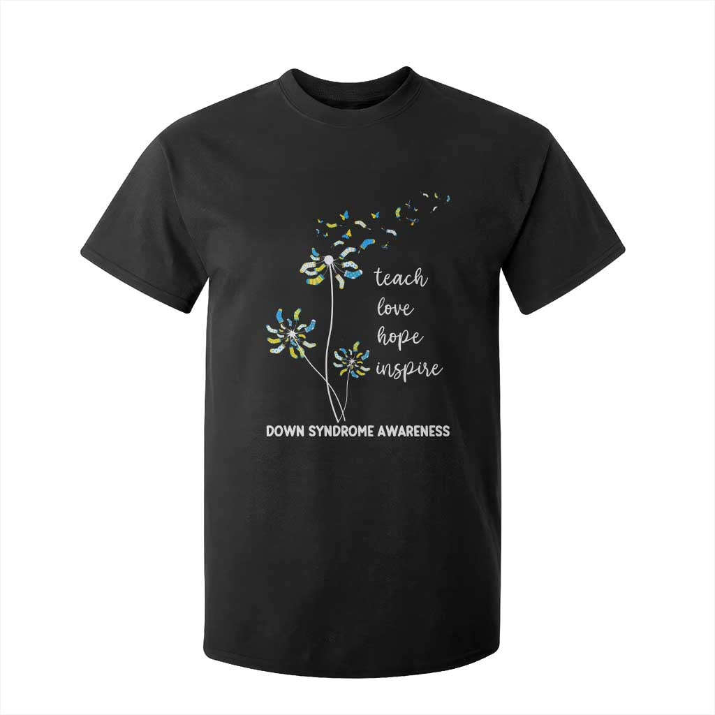 Down Syndrome Support T Shirt For Kid Teach Love Hope Inspire Socks Dandelion