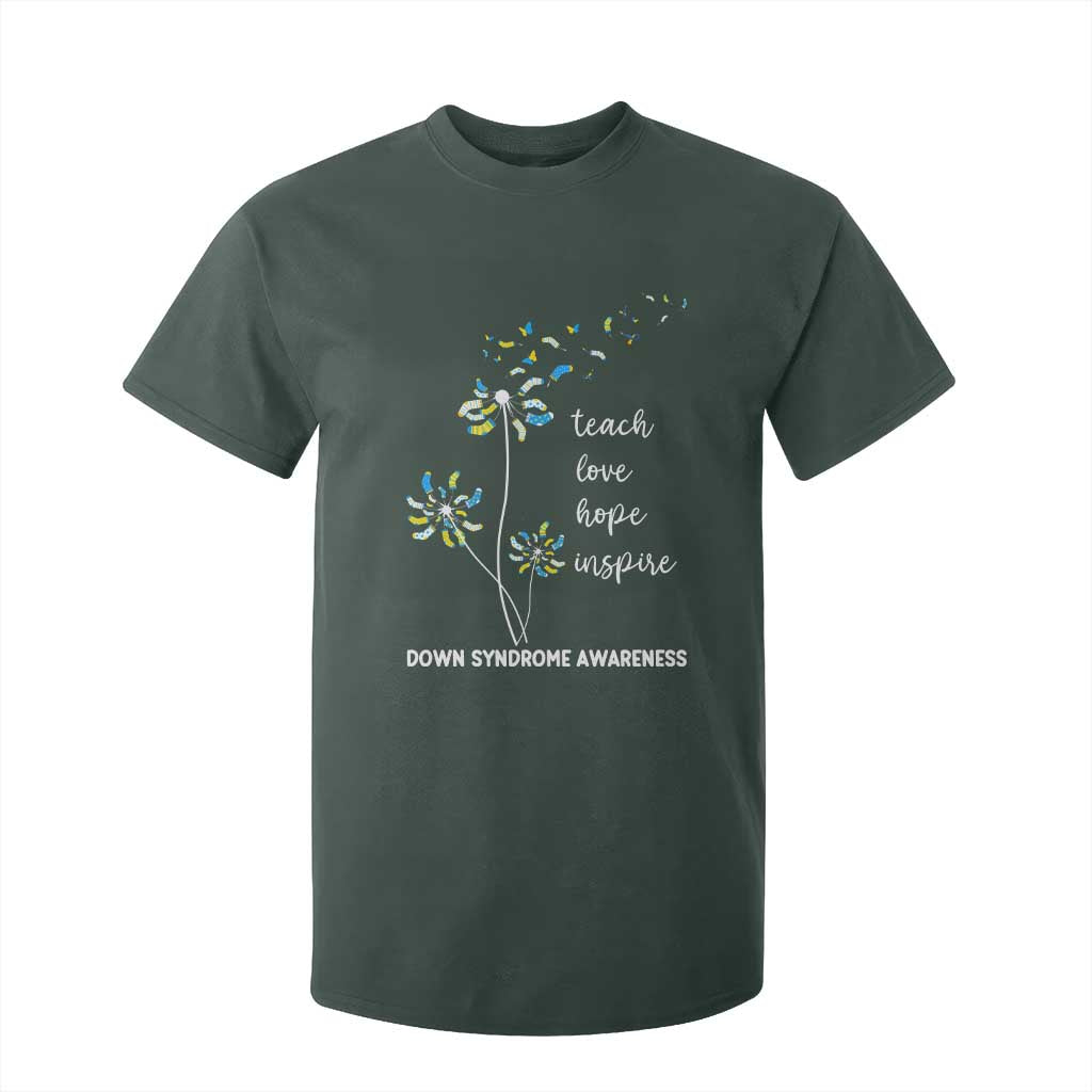 Down Syndrome Support T Shirt For Kid Teach Love Hope Inspire Socks Dandelion