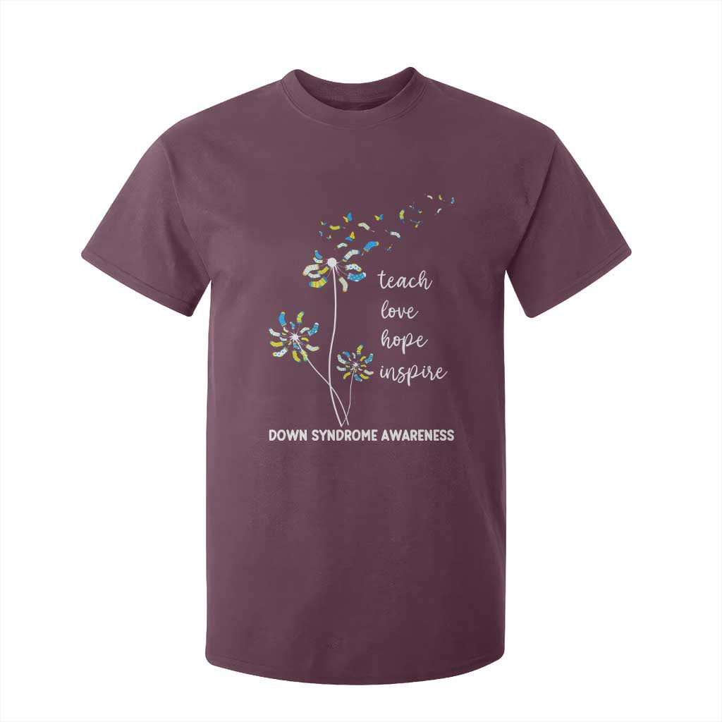 Down Syndrome Support T Shirt For Kid Teach Love Hope Inspire Socks Dandelion