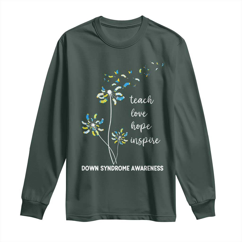 Down Syndrome Support Long Sleeve Shirt Teach Love Hope Inspire Socks Dandelion