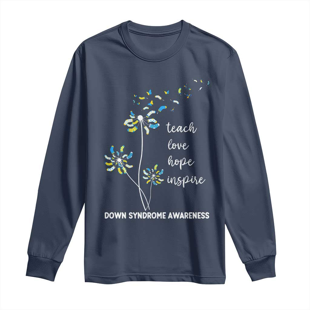 Down Syndrome Support Long Sleeve Shirt Teach Love Hope Inspire Socks Dandelion