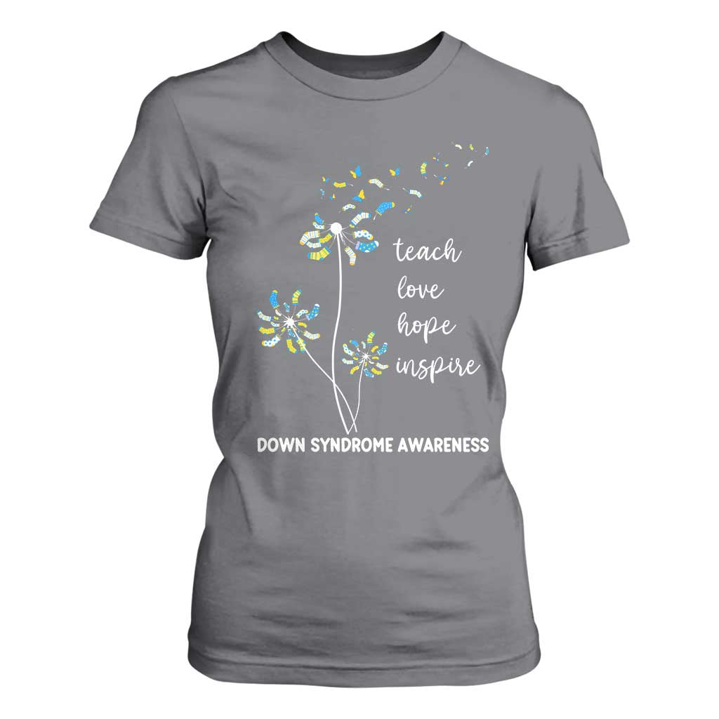 Down Syndrome Support T Shirt For Women Teach Love Hope Inspire Socks Dandelion