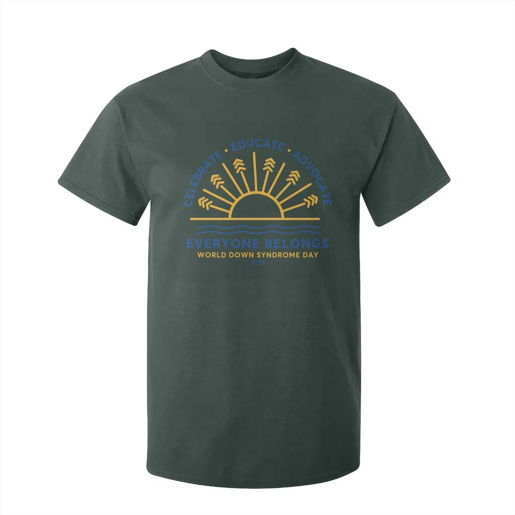 World Down Syndrome Day T Shirt For Kid Celebrate Educate Advocate Everyone Belongs Sunshine