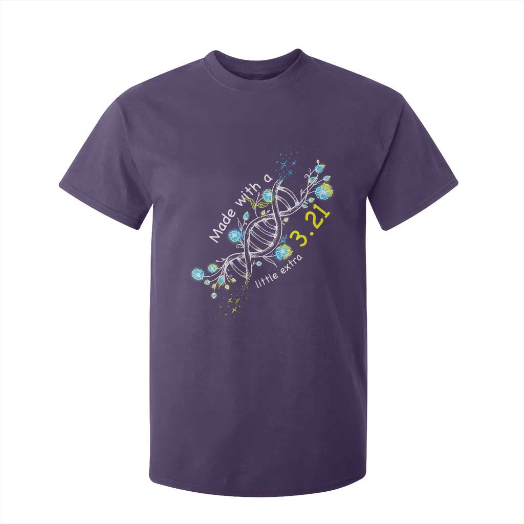 World Down Syndrome Day Made With A Little Extra T Shirt For Kid March 21 DNA Flower