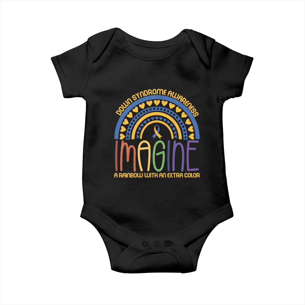 Down Syndrome Support Baby Onesie Imagine A Rainbow With An Extra Color Heart Rainbow