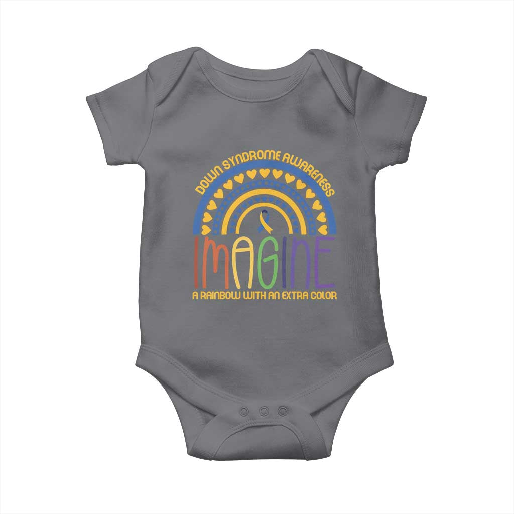 Down Syndrome Support Baby Onesie Imagine A Rainbow With An Extra Color Heart Rainbow