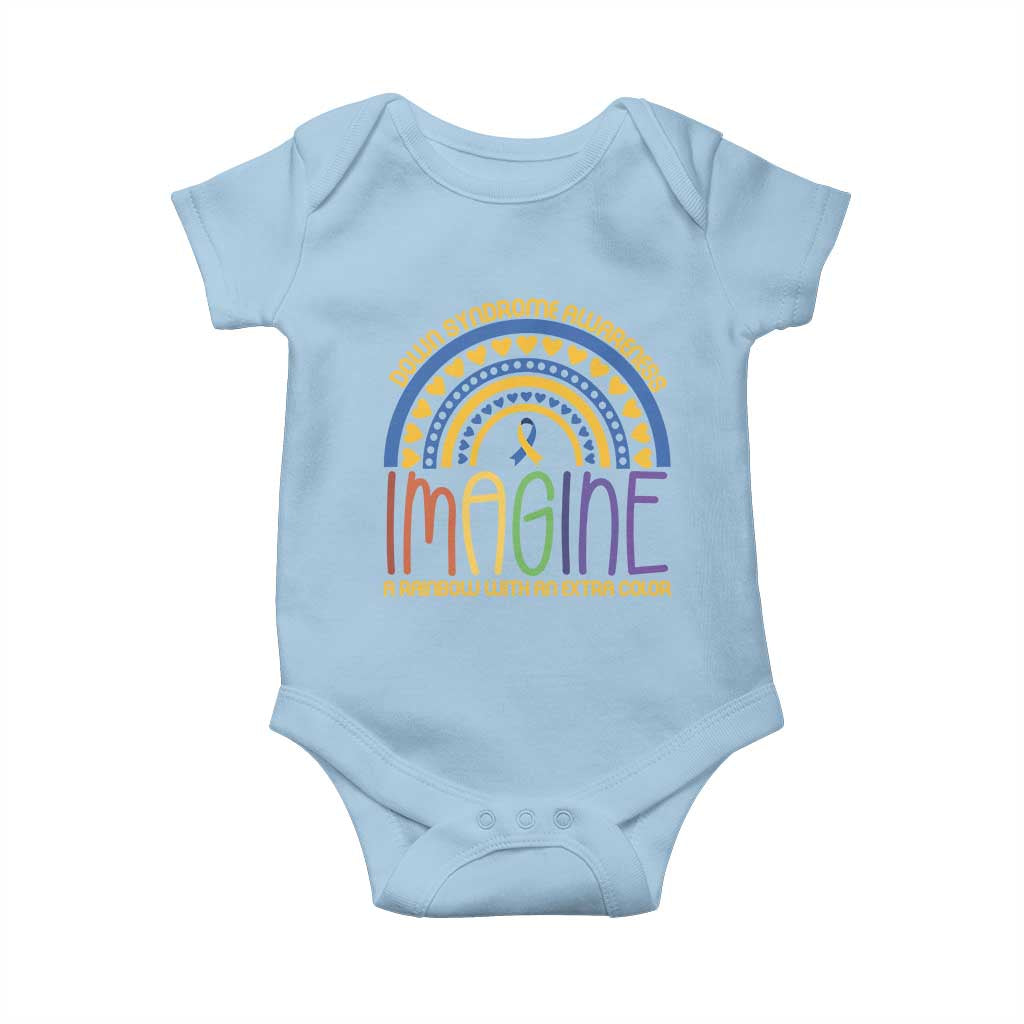 Down Syndrome Support Baby Onesie Imagine A Rainbow With An Extra Color Heart Rainbow