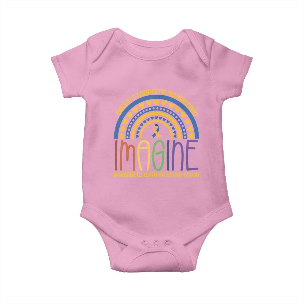 Down Syndrome Support Baby Onesie Imagine A Rainbow With An Extra Color Heart Rainbow