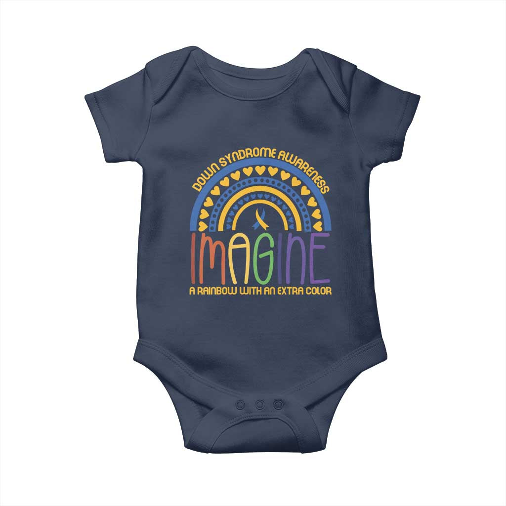 Down Syndrome Support Baby Onesie Imagine A Rainbow With An Extra Color Heart Rainbow