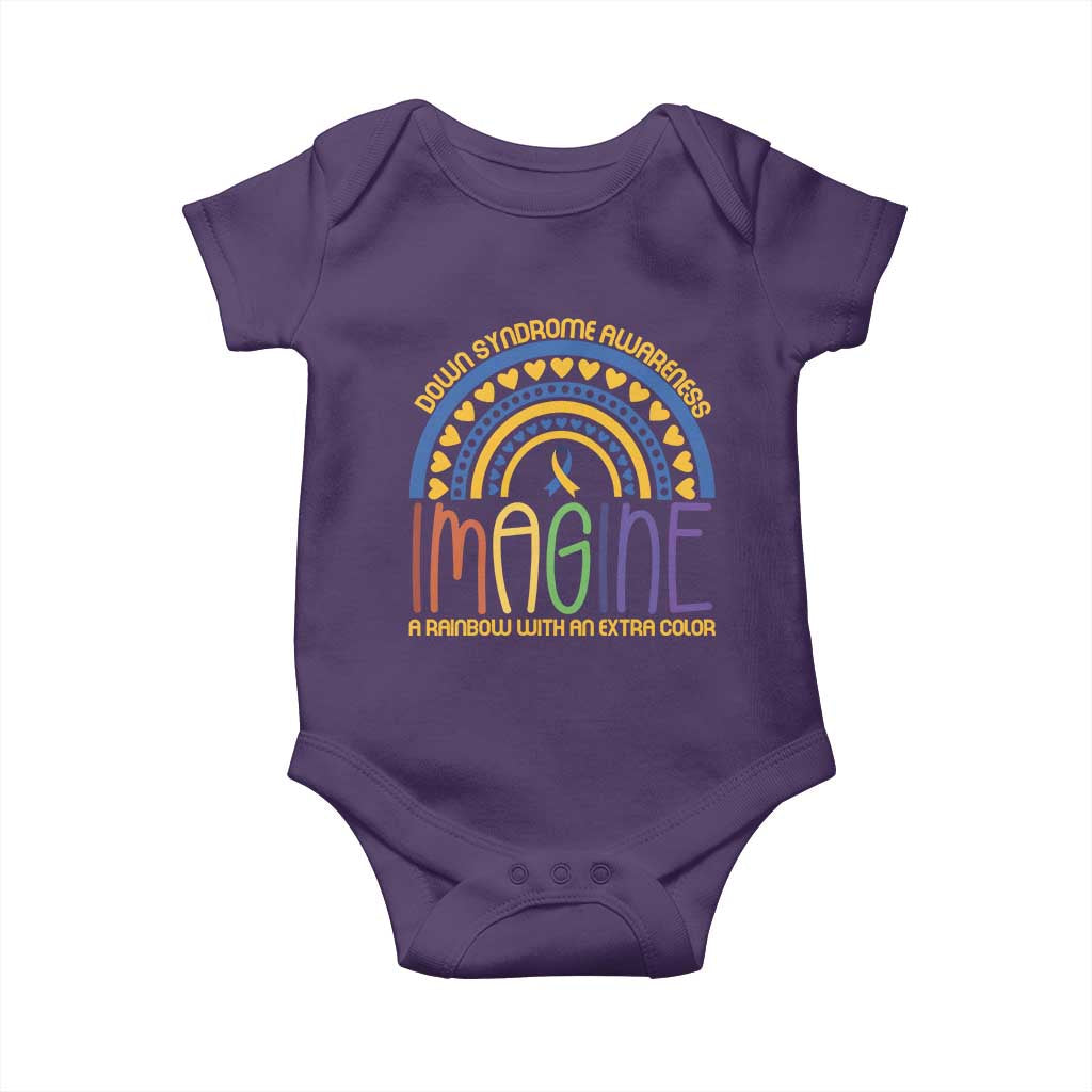 Down Syndrome Support Baby Onesie Imagine A Rainbow With An Extra Color Heart Rainbow