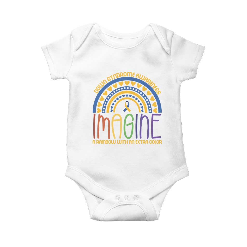 Down Syndrome Support Baby Onesie Imagine A Rainbow With An Extra Color Heart Rainbow