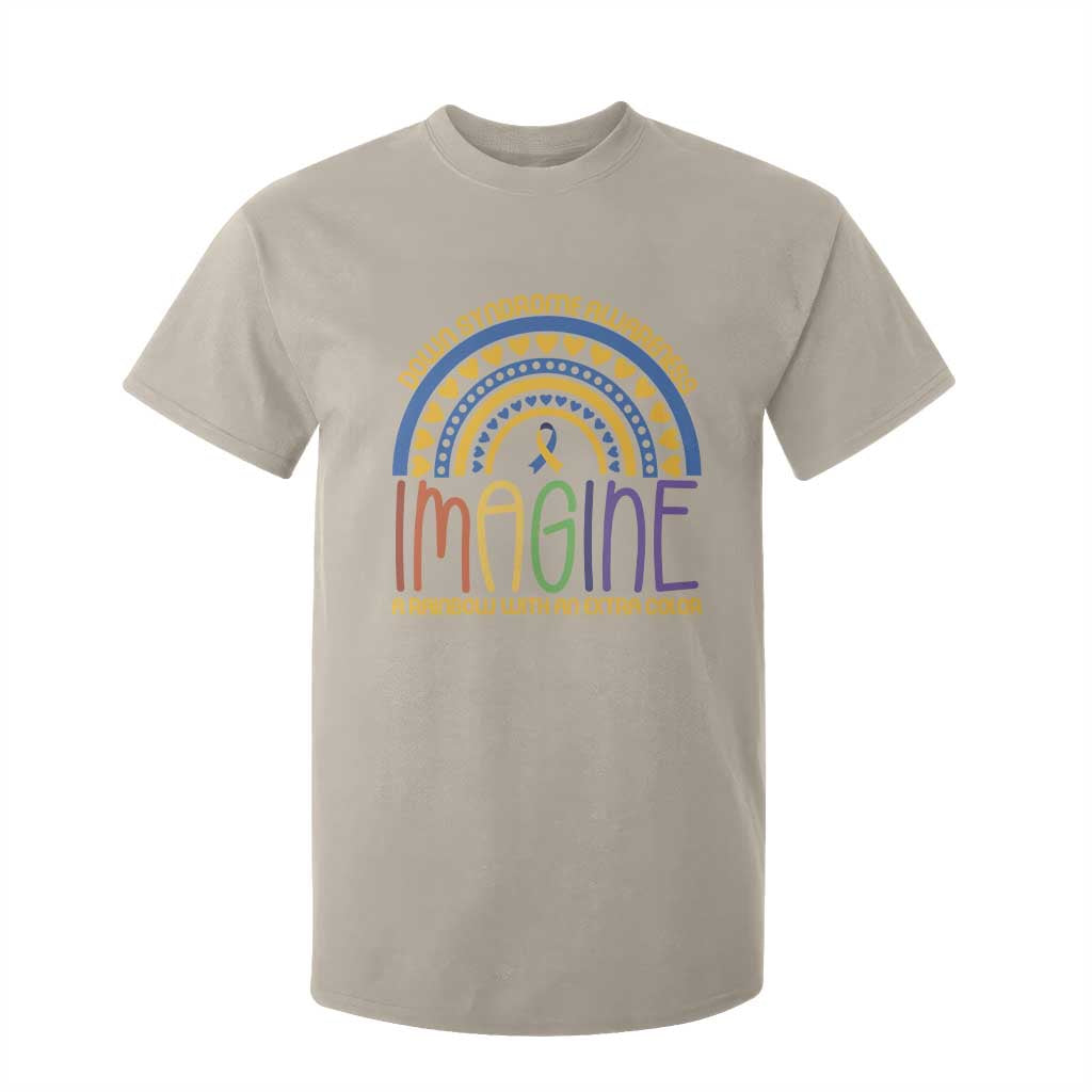 Down Syndrome Support T Shirt For Kid Imagine A Rainbow With An Extra Color Heart Rainbow