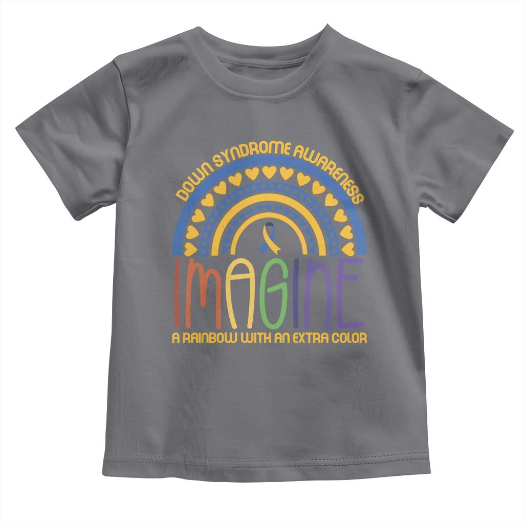 Down Syndrome Support Toddler T Shirt Imagine A Rainbow With An Extra Color Heart Rainbow