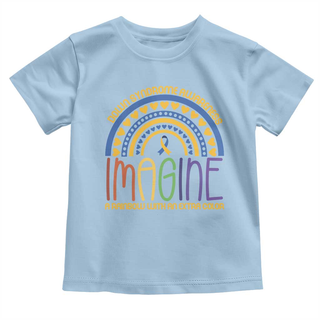 Down Syndrome Support Toddler T Shirt Imagine A Rainbow With An Extra Color Heart Rainbow