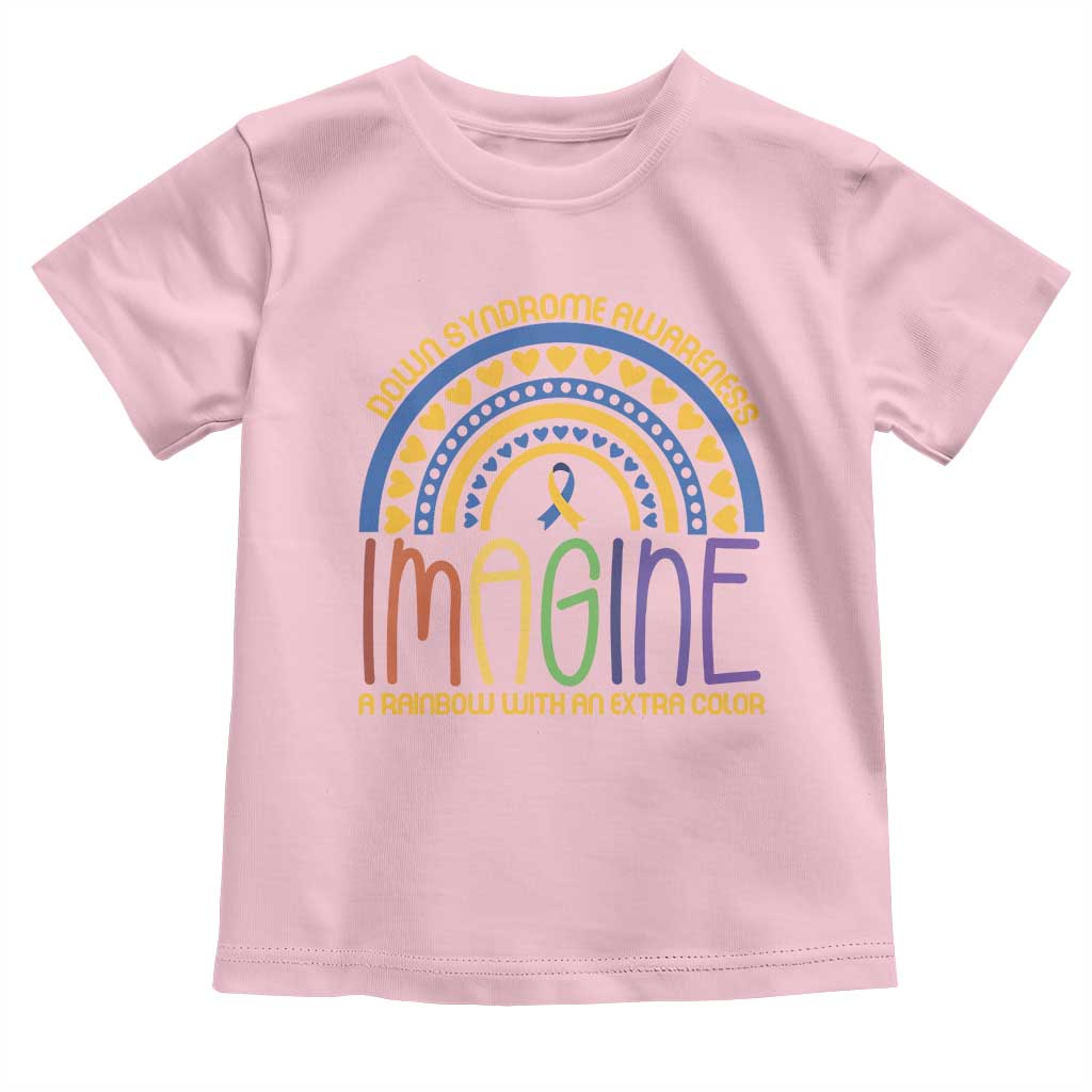 Down Syndrome Support Toddler T Shirt Imagine A Rainbow With An Extra Color Heart Rainbow