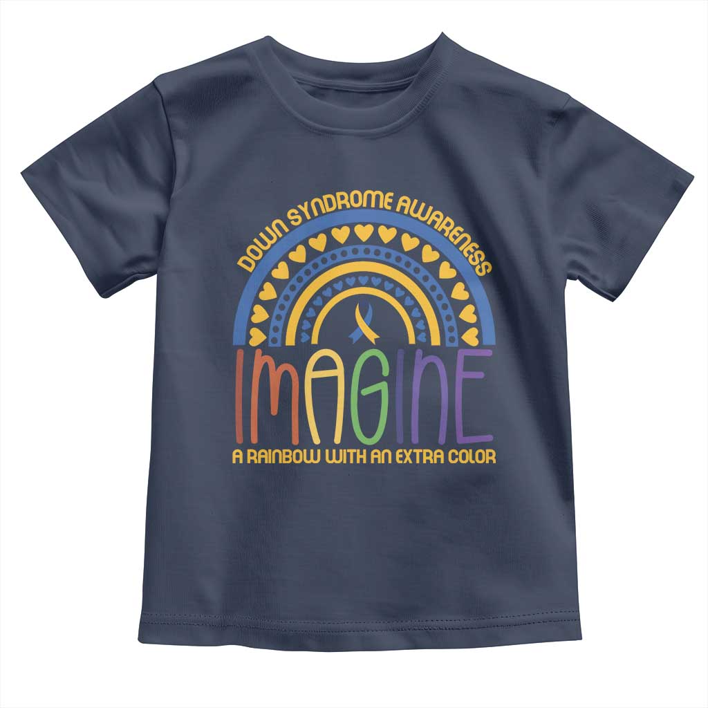Down Syndrome Support Toddler T Shirt Imagine A Rainbow With An Extra Color Heart Rainbow
