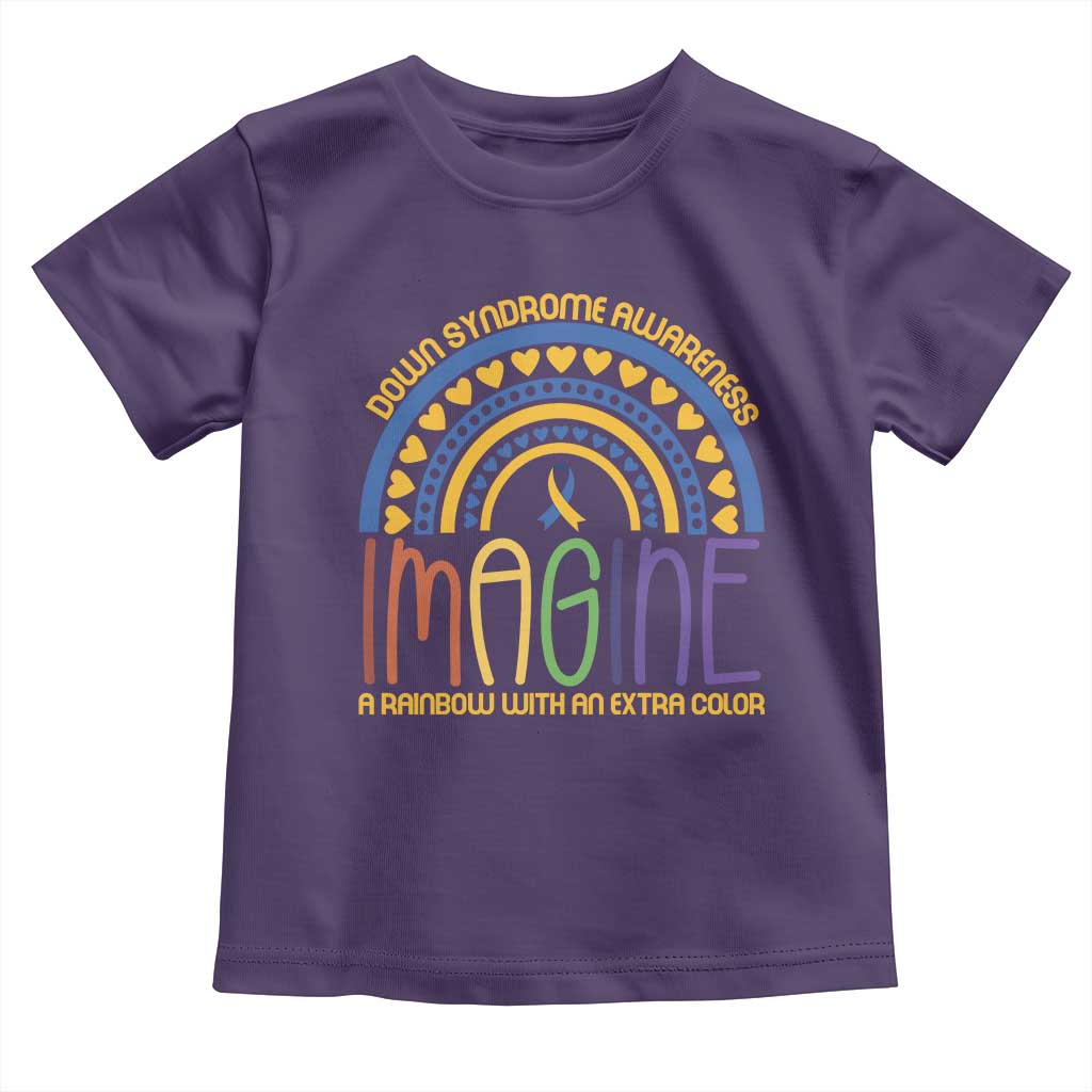 Down Syndrome Support Toddler T Shirt Imagine A Rainbow With An Extra Color Heart Rainbow