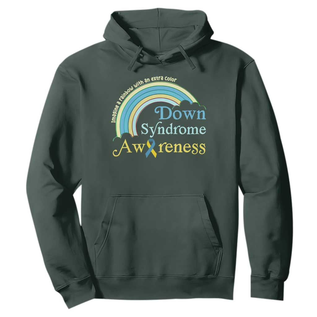 Down Syndrome Support Hoodie Imagine A Rainbow With An Extra Color