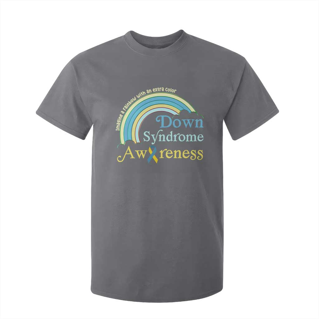 Down Syndrome Support T Shirt For Kid Imagine A Rainbow With An Extra Color