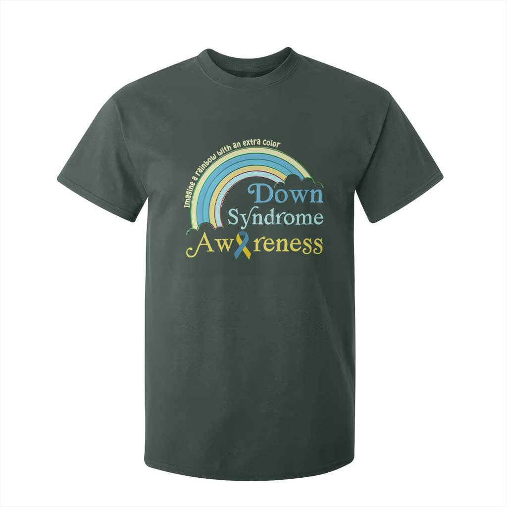 Down Syndrome Support T Shirt For Kid Imagine A Rainbow With An Extra Color