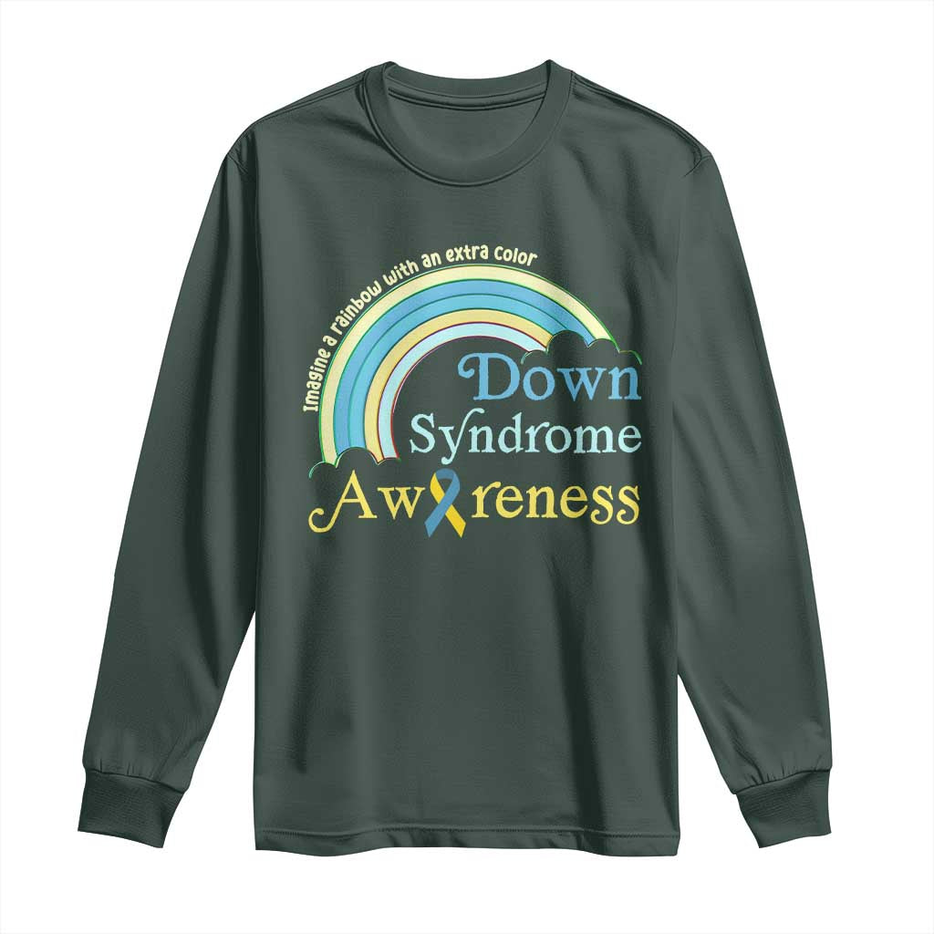 Down Syndrome Support Long Sleeve Shirt Imagine A Rainbow With An Extra Color