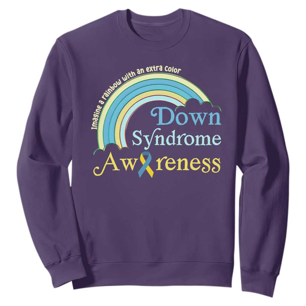 Down Syndrome Support Sweatshirt Imagine A Rainbow With An Extra Color
