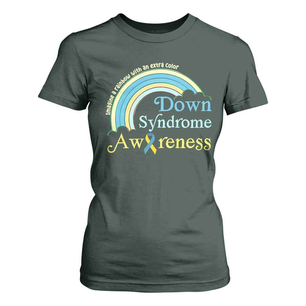 Down Syndrome Support T Shirt For Women Imagine A Rainbow With An Extra Color