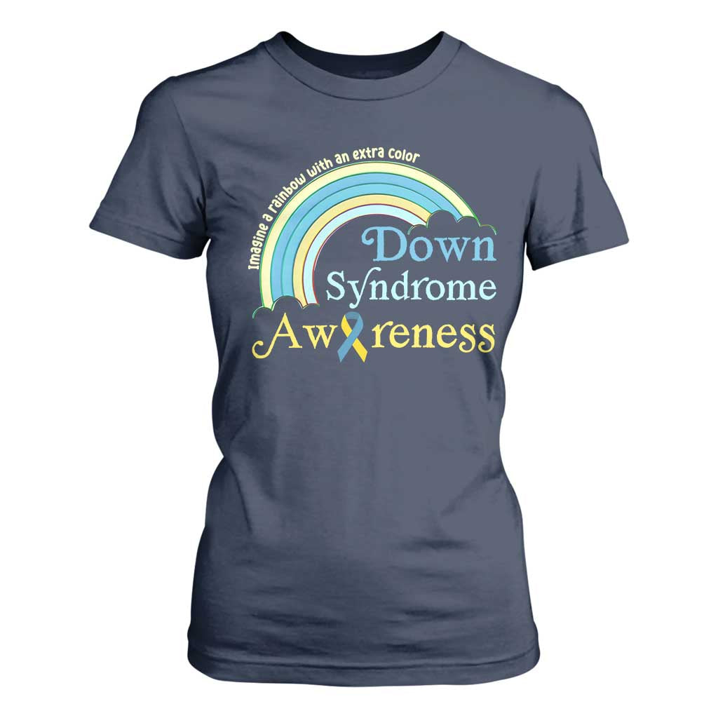 Down Syndrome Support T Shirt For Women Imagine A Rainbow With An Extra Color
