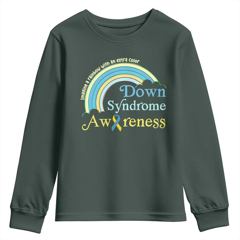 Down Syndrome Support Youth Sweatshirt Imagine A Rainbow With An Extra Color