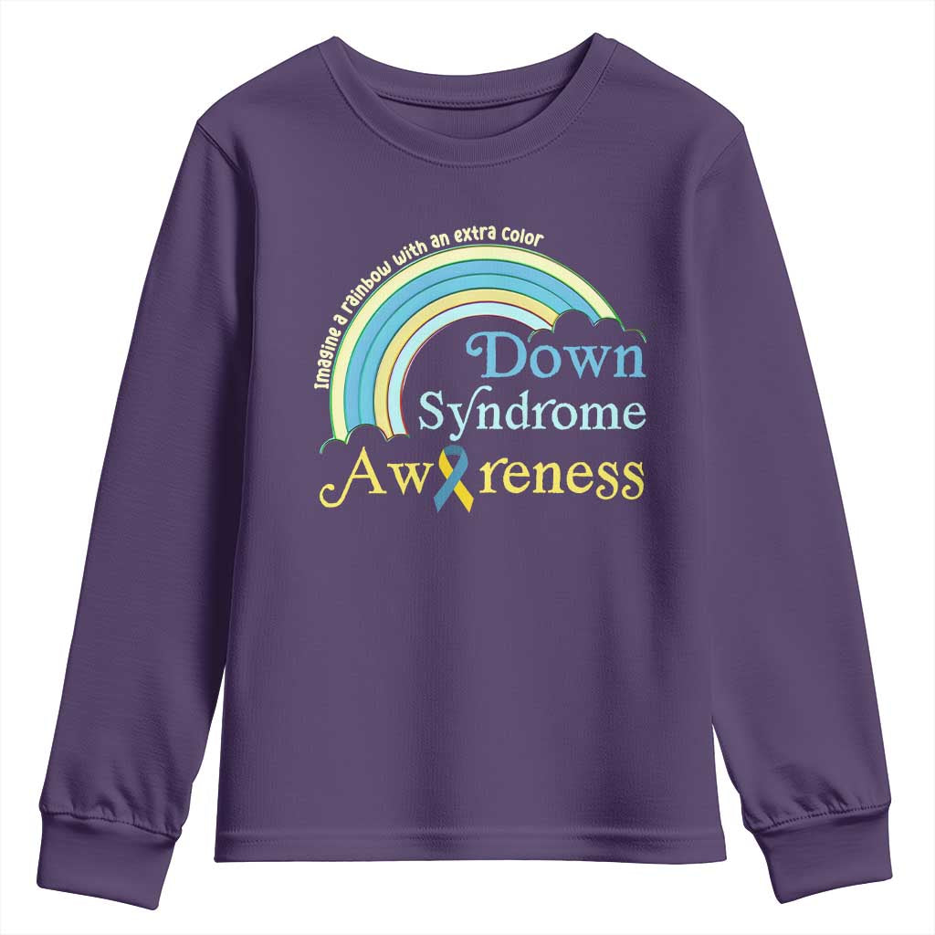 Down Syndrome Support Youth Sweatshirt Imagine A Rainbow With An Extra Color