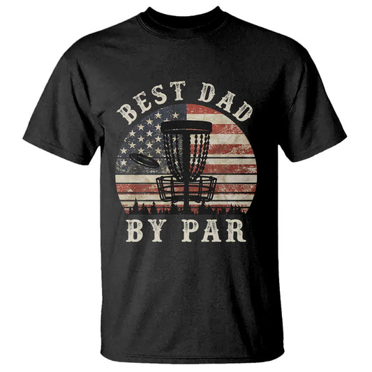 funny-disc-golf-dad-best-dad-by-par-t-shirt-vintage-american-flag-fathers-day