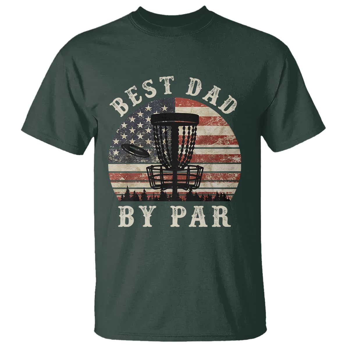 funny-disc-golf-dad-best-dad-by-par-t-shirt-vintage-american-flag-fathers-day