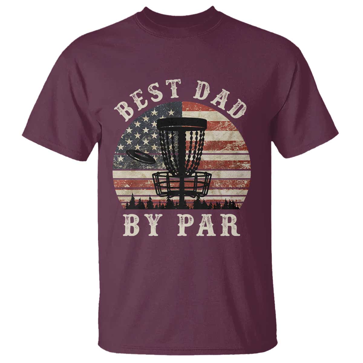 funny-disc-golf-dad-best-dad-by-par-t-shirt-vintage-american-flag-fathers-day