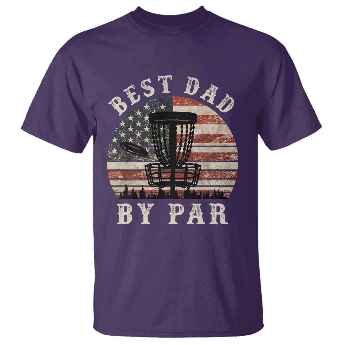 funny-disc-golf-dad-best-dad-by-par-t-shirt-vintage-american-flag-fathers-day