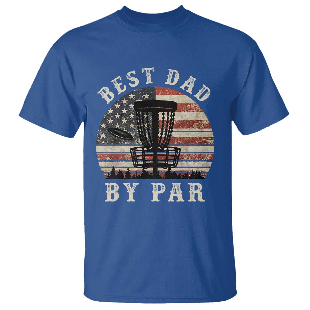 funny-disc-golf-dad-best-dad-by-par-t-shirt-vintage-american-flag-fathers-day