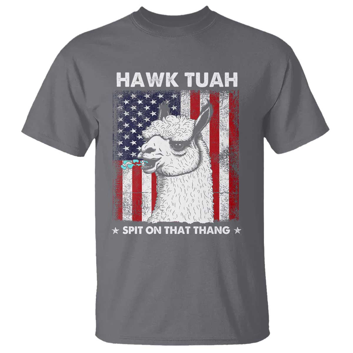 funny-llama-t-shirt-hawk-tuah-spit-on-that-thang-american-flag