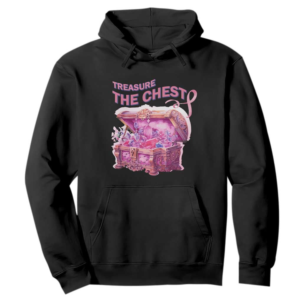 Breast Cancer Support Hoodie Treasure The Chest Crystal Diamond Pink Ribbon