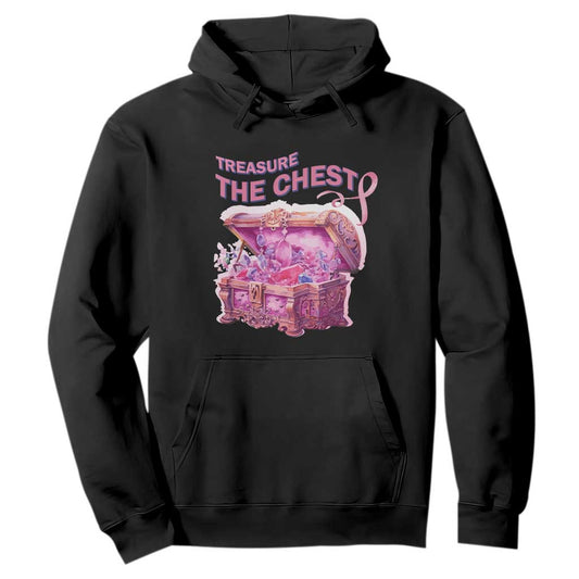 Breast Cancer Support Hoodie Treasure The Chest Crystal Diamond Pink Ribbon